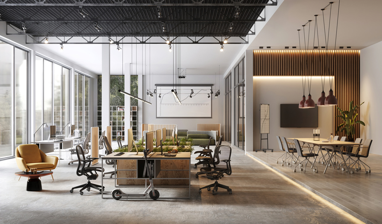 Large and modern office interiors